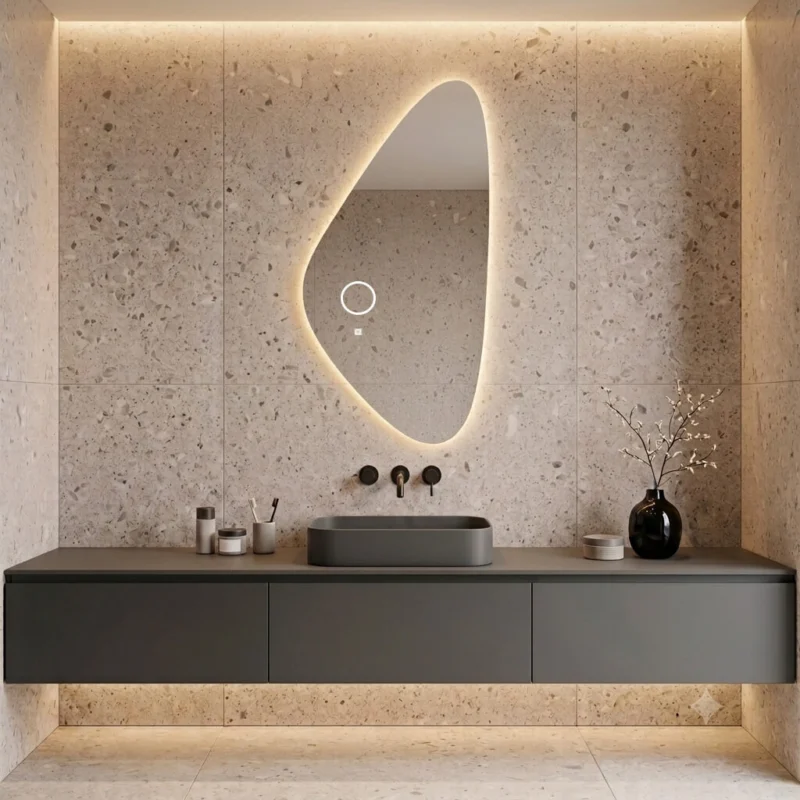 Lustro nieregularne GLISS led w łazience